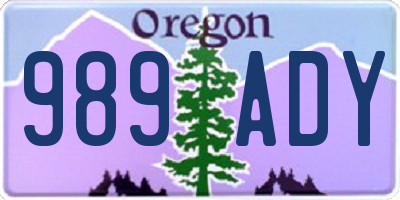 OR license plate 989ADY