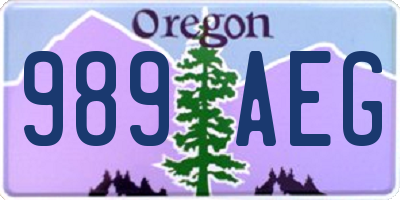 OR license plate 989AEG