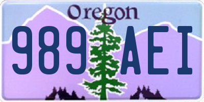 OR license plate 989AEI