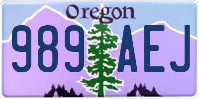 OR license plate 989AEJ