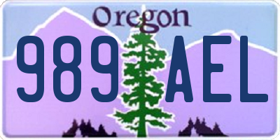 OR license plate 989AEL