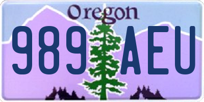 OR license plate 989AEU