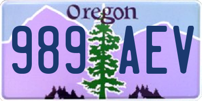 OR license plate 989AEV