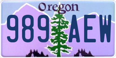 OR license plate 989AEW