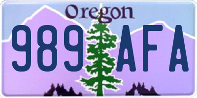 OR license plate 989AFA
