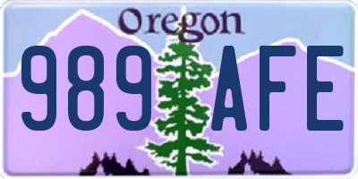 OR license plate 989AFE