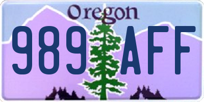 OR license plate 989AFF