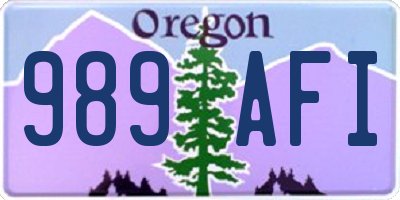 OR license plate 989AFI