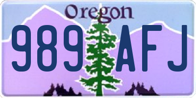 OR license plate 989AFJ