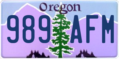 OR license plate 989AFM