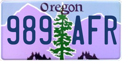 OR license plate 989AFR