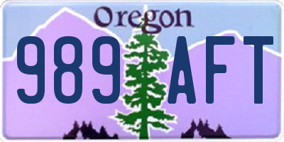OR license plate 989AFT
