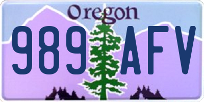 OR license plate 989AFV