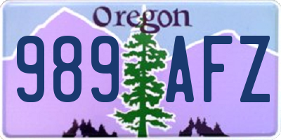 OR license plate 989AFZ