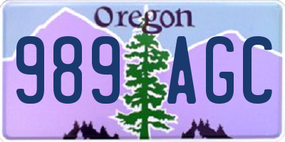 OR license plate 989AGC