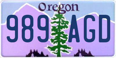 OR license plate 989AGD
