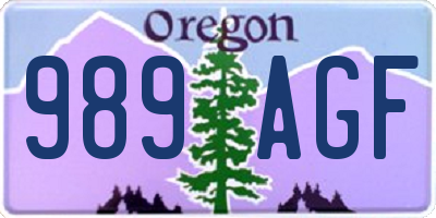 OR license plate 989AGF
