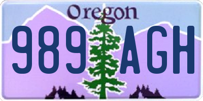 OR license plate 989AGH