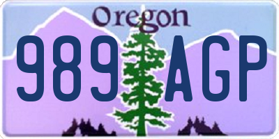 OR license plate 989AGP