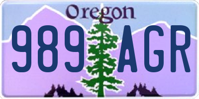 OR license plate 989AGR