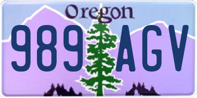 OR license plate 989AGV