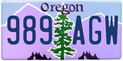 OR license plate 989AGW