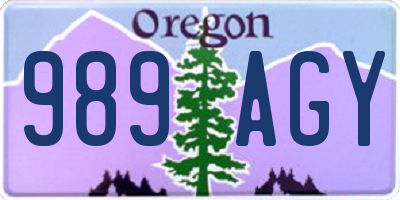 OR license plate 989AGY