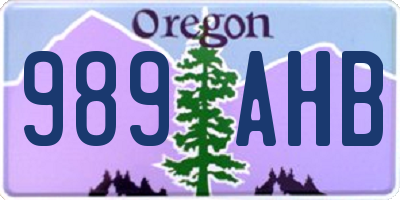 OR license plate 989AHB