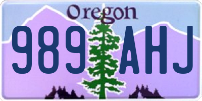 OR license plate 989AHJ
