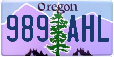 OR license plate 989AHL
