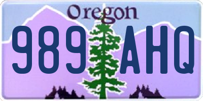 OR license plate 989AHQ