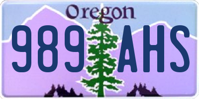 OR license plate 989AHS