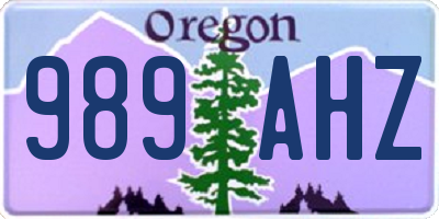 OR license plate 989AHZ