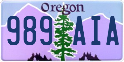 OR license plate 989AIA