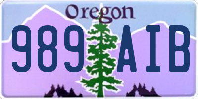 OR license plate 989AIB
