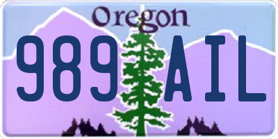 OR license plate 989AIL