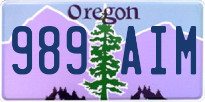 OR license plate 989AIM