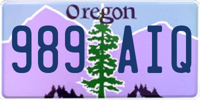 OR license plate 989AIQ