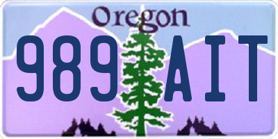 OR license plate 989AIT