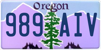 OR license plate 989AIV