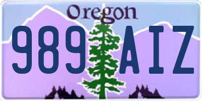 OR license plate 989AIZ