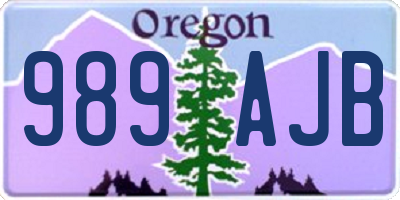 OR license plate 989AJB
