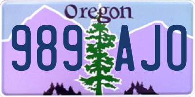 OR license plate 989AJO