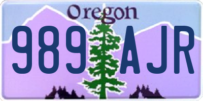 OR license plate 989AJR