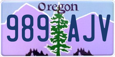 OR license plate 989AJV