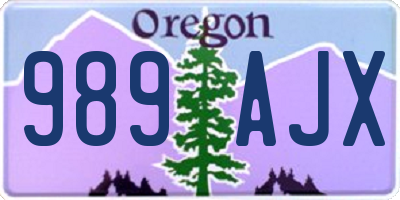 OR license plate 989AJX