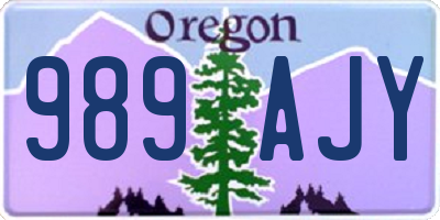OR license plate 989AJY