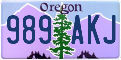 OR license plate 989AKJ
