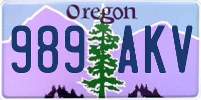 OR license plate 989AKV