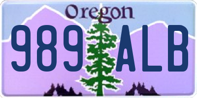 OR license plate 989ALB